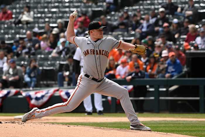 SF Giants starting pitcher Logan Webb delivers against there Chicago White Sox. (2023)